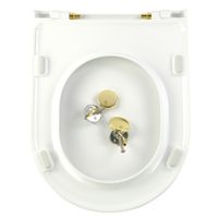 MONACO Крышка/сиденье унитаза Standart, с системой Microlift, цвет Белый/золото 32076 — фото 2, Сиденья для унитаза