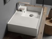 Раковина Scarabeo TEOREMA 2.0 подвесная или накладная с переливом с одним отверстием цвет белый с антибактериальным и грязеотталкивающим покрытием BIOKER арт-5117 BK — фото 2, Раковины подвесные