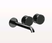 Смеситель для раковины, Gessi, Origini, тип открывания воды-вентильный, монтаж-настенный встраиваемый, отверстия для монтажа-3, вынос излива, мм-201, тип излива-неподвижный, донный клапан-отсутствует, вставка в отделке в комплекте, внутренняя часть-необходимо заказать, цвет-Brushed Brass PVD арт-66090.706 — фото 1, Смесители для раковины