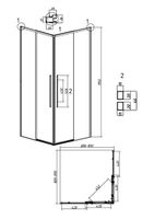 Душевое ограждение Grossman Galaxy (90х90х195) квадрат,раздвижная,золото сатин,стекло прозрачное, 1 место арт-300.K33.01.9090.32.00 — фото 10, Квадратные душевые уголки