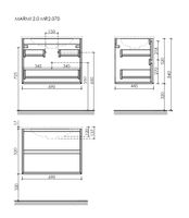 Тумба подвесная SANCOS Marmi 2.0 690х445х520 с двумя ящиками оснащенными доводчиками скрытого монтажа, дуб чарльстон, арт.MR2.070ECH — фото 11, Тумбы под раковину