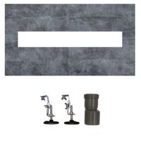 Душевой лоток AZARIO 700 мм, D40(50), 360°, металлическая перфорированная решетка, металлический желоб, комбинированный затвор, черный матовый арт-AZT3BLACK700 — фото 5, Трапы для душа