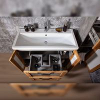 Тумба под раковину напольная Бриклаер ЛОФТ метрополитен грей, 100 см 4627125413377 — фото 5, Тумбы с раковиной