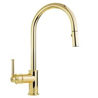 Товар: CUCINA ERMITAGE MINI См-ль д/кухни моноком., с вытяжной лейкой, ручка сбоку латунь, золото арт-31528 - фото 2 CUCINA ERMITAGE MINI См-ль д/кухни моноком., с вытяжной лейкой, ручка сбоку латунь, золото арт-31528 — фото 2, Смесители для кухни