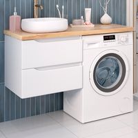 Тумба подвесная NORDIC 60 /правая/со столешницей из массива 122 см под накладную раковину /AQUA DE MARCO 5060CNOR122/H/R — фото 1, Тумбы под раковину