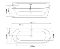 Товар: Ванна пристенная Grossman Cristal GR-2204L (75х170х58) 1 место - фото 5 Ванна пристенная Grossman Cristal GR-2204L (75х170х58) 1 место — фото 5, Акриловые ванны