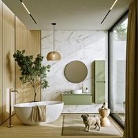 Подвесной пенал 35 см с двумя дверьми в цвете шалфей зеленый арт-GE0535SH — фото 3, Пеналы для ванной комнаты