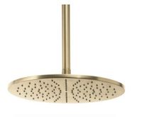 Верхний душ, Fima Carlo Frattini, Showerhead, тип установки-настенный, потолочный, размер душевого диска, мм-250*250, форма-круглая, держатель-необходимо заказать, материал-латунь, цвет-шампань брашированная арт-F2621/2HS — фото 1, Верхние души