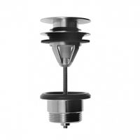 Донный клапан, Fima Carlo Frattini, Complementi Bagno, с крепежным винтом, Click Clack, 1 1/4", форма крышки-круглая, диаметр крышки, мм-63, материал крышки-латунь, цвет крышки-хром арт-F2677CR — фото 1, Донные клапаны