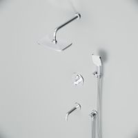 FT85A3RH40 X-Joy, набор: встроеный см-ль с ТМС, излив, прямоуг.верхний душ 300х210мм, ручн.душ, хром — фото 6, Встраиваемые душевые комплекты