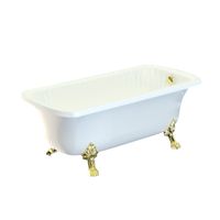 OLIVIA Ванна 174x83хH66 см. белая, на лапах "LEONE" STANDART, слив/перелив золото 26924 — фото 1, Ванны