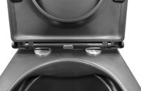 Унитаз подвесной Azario Teramo 515х355х365 безободковый с сиденьем микролифт, черный матовый (AZ -053E-R-MB) арт-AZ -053E-R-MB/ AZ-0053-MB — фото 4, Подвесные унитазы