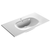 Раковина GLOBO подвесная или на мебель с одним отверстием и двумя намеченными цвет белый арт-BL096BI — фото 1, Раковины подвесные