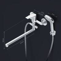 F90A90100 Gem, смеситель д/ванны/душа, излив 325 мм, душевой набор, хром, шт — фото 6, Смеситель для ванны