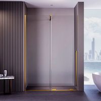 Товар: Душевая дверь Veconi Premium Trento PTDW-50G, 1400x2000, брашированное золото, стекло прозрачное PTDW-50G-140-01-C4 - фото 2 Душевая дверь Veconi Premium Trento PTDW-50G, 1400x2000, брашированное золото, стекло прозрачное PTDW-50G-140-01-C4 — фото 2, Раздвижные душевые двери