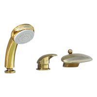 D470.5SZ DUNAJ смеситель каскадный на 3 отверстия, ЦВЕТ ЗОЛОТО — фото 1, Смеситель для ванны