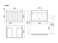 Тумба подвесная SANCOS Code 590х453х400, c одним ящиком оснащенным доводчиками, цвет белый , арт. CD60W — фото 6, Тумбы под раковину