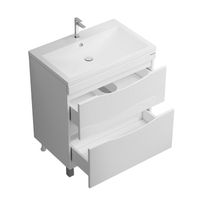 Тумба напольная "ВИСТА-75 см" с 2-я ящ. белый глянец (ум. Alice-75) 107565 — фото 4, Комоды и тумбы для ванной комнаты