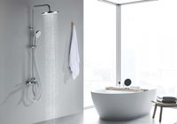 AQ2740CR ЛУГАНО душевая система (смеситель для ванны) 255 мм, хром — фото 7, Душевые стойки