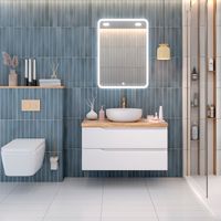 Столешница из массива NORDIC 100 см /ясень/ с отв. под раковину/AQUA DE MARCO 4100CNOR/Y — фото 4, Столешницы под раковину