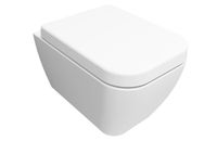 RITA Унитаз подвесной безободковый со скрытым креплением с форсункой биде с гигиеническим покрытием в комплекте с тонким сиденьем микролифт RT26BM+223ZS RT26SLBM — фото 1, Подвесные унитазы