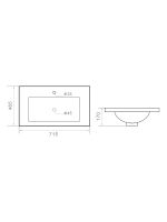 Orange B03-700W Раковина встраиваемая санфарфор, белая — фото 1, Раковины встраиваемые снизу
