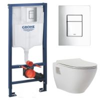 КОМПЛЕКТ Grohe + beWash: Инсталляция 38772001 Grohe Rapid SL + Vettern Унитаз подвесной с сиденьем микролифт белый глянец 82323201+EVB7382 GRH772VET201 — фото 2, Комплекты унитаз + инсталляция