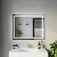 Зеркало Бриклаер Эстель-2 100 с подсветкой LED, на взмах руки, часы арт-4627125414312 — фото 5, Зеркала в ванную комнату