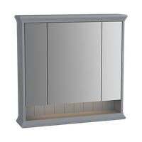 62232 Valarte Зеркало-шкаф 80 см с LED подсветкой цвет серый матовый VITRA — фото 3, Зеркальные шкафы в ванную