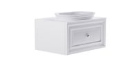 Тумба Шарм 80см 1ящ белый матовый, раковина Шарм бел глянец и столешницей Solid бел матовый арт-4631177715051 — фото 3, Тумбы с раковиной