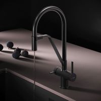 Func, смеситель для кухни с каналом для питьевой воды и гибким изливом, черн.,черн. излив арт-F8F07822 — фото 1, Смесители для кухни