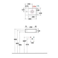 Раковина GLOBO T-EDGE LE LASTRE подвесная или накладная с одним отверстием цвет белый арт-B6R41BI — фото 4, Раковины накладные