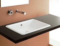 Раковина Scarabeo GAIA встраиваемая сверху с переливом без отверстий цвет белый арт-8032 — фото 2, Раковины встраиваемые сверху