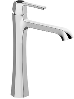 Смеситель для раковины, Cisal, Chérie, тип открывания воды-однорычажный, отверстия для монтажа-1, высота, мм-280, вынос излива, мм-171, тип подводки-гибкая, стандарт подвода воды-3/8", цвет-Chrome/Night Black арт-CH0035446T — фото 1, Смесители для раковины