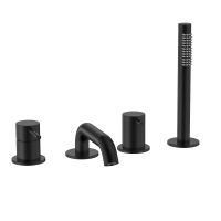 Siena Смеситель на борт ванны на 4 отв, комплект, черный матовый арт-AQM6219MB — фото 1, Смесители на борт ванны