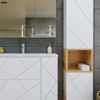 Комплект мебели для ванной Бриклаер КРИСТАЛЛ 80ZB, белый/дуб бунратти — фото 7, Комплекты мебели для ванной