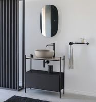 Зеркало Scarabeo с подсветкой с розеткой и выключателем 100х45 овальное арт-2207 — фото 3, Зеркала в ванную комнату