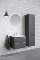 Пенал ВЕГА 35 см, 2 двери, цвет серый матовый, петли справа AQ70035R-MG — фото 3, Пеналы для ванной комнаты