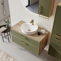 Шкафчик ORKA Salerno 30 подвесной, цвет Sardinia, ручка золото 3005749 — фото 3, Шкафы для ванной