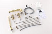 Смеситель ABBER Perfekte 316 AF8A13BG на борт ванны с лейкой, золото брашированное — фото 2, Смесители на борт ванны