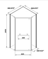 Душевой уголок Ceruttispa Chika ZP91T 90x90 профиль Хром стекло прозрачное — фото 16, Душевые уголки трапеция