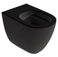 Товар: Унитаз HATRIA Fusion A0Y1ZA02 напольный безободковый слив универсальный цвет черный матовый - фото 1 Унитаз HATRIA Fusion A0Y1ZA02 напольный безободковый слив универсальный цвет черный матовый — фото 1, Напольные унитазы