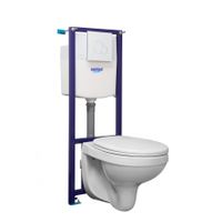 Пэк Альфа комфорт (подвес. унитаз с сид.полипр.SC, инсталляция, белая панельSANTERI 138164S0000B2 — фото 2, Инсталляции