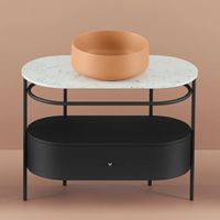 Ящик выдвижной Artceram деревянный для металлической консоли цвет черный матовый ACM038 17 — фото 1, Комплектующие для мебели в ванной