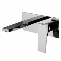 Смеситель для раковины, Fima Carlo Frattini, Zeta, тип открывания воды-однорычажный, монтаж-настенный встраиваемый, отверстия для монтажа-2, вынос излива, мм-149, донный клапан-есть, внутренняя часть-необходимо заказать, цвет-хром арт-F3971X5CR — фото 1, Смесители для раковины