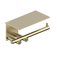 Бумагодержатель с полкой ABBER Osten 316 AA1830BG золото брашированное — фото 1, Держатели туалетной бумаги