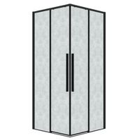 Душевое ограждение Grossman Galaxy 300.K33.01.1010.21.02 (100х100х195) квадрат,раздвижная,черный матовый,стекло шиншилла, 1 место — фото 1, Квадратные душевые уголки