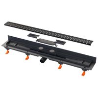 Товар: Душевой лоток AZARIO D50 Medium 850 мм, боковой слив, пластиковый, перфорированная решетка, черный арт-AZ-CH 850/50 MC - фото 1 Душевой лоток AZARIO D50 Medium 850 мм, боковой слив, пластиковый, перфорированная решетка, черный арт-AZ-CH 850/50 MC — фото 1, Трапы для душа