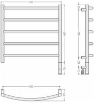 Полотенцесушитель электрический Сунержа Галант 3.1 600х600 МЭМ правый Без покрытия 00-6001-6060 — фото 3, Электрические полотенцесушители