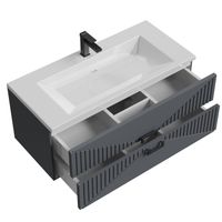 Тумба подвесная "ЛУКСОР-100 см" с 2-я ящ. графит матовая (ум. Блисс-100 см.) 1010059 — фото 6, Комоды и тумбы для ванной комнаты